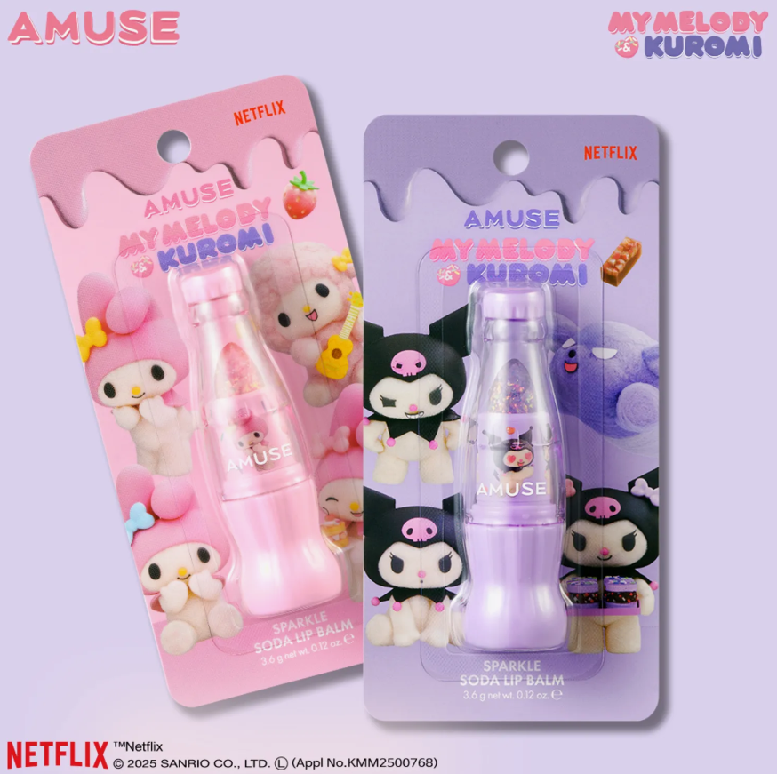 Amuse - My Melody and Kuromi Sparkle Soda Lip Balm at Skin Junction Australia