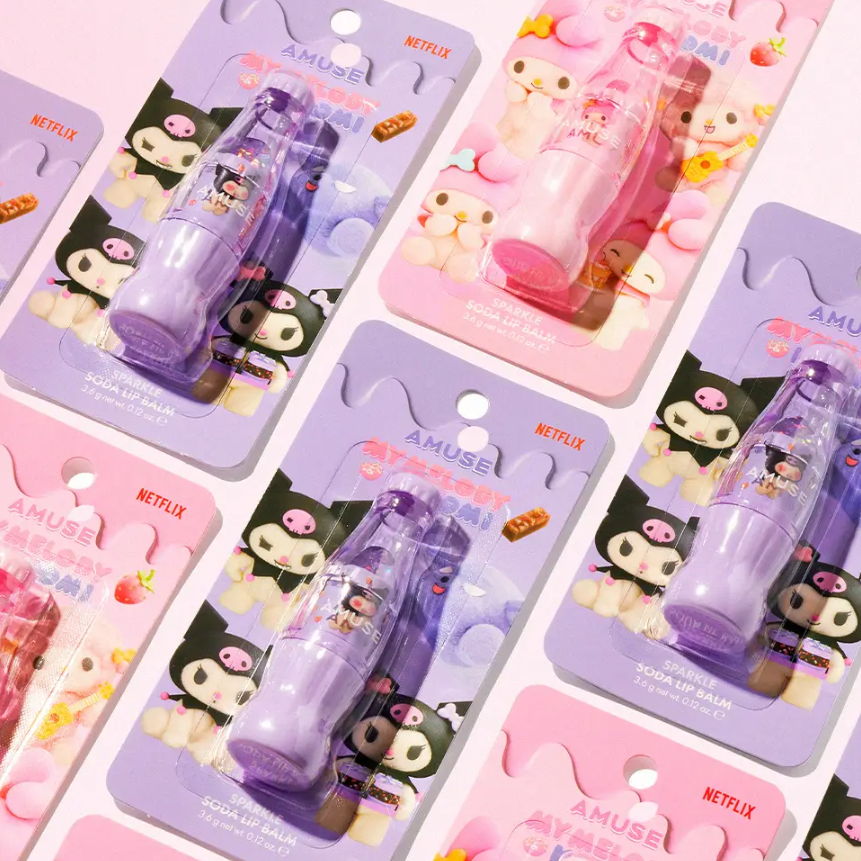 Amuse - My Melody and Kuromi Sparkle Soda Lip Balm at Skin Junction Australia