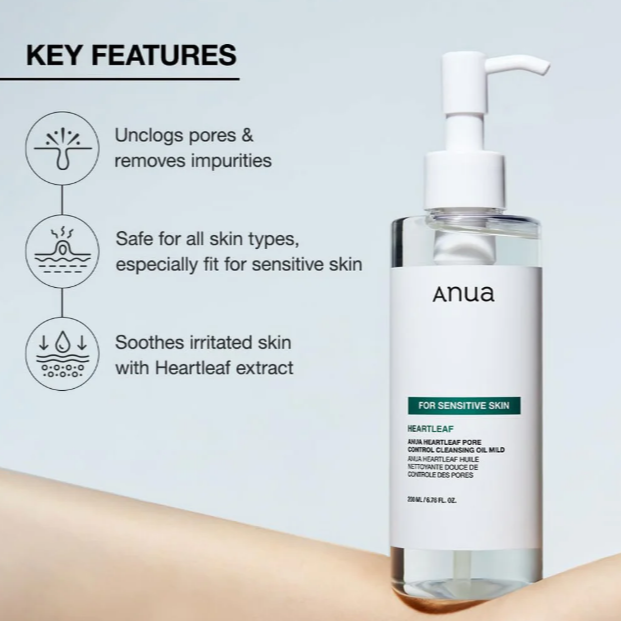 Anua - Heartleaf Pore Control Cleansing Oil Mild [200ml] at Skin Junction Australia