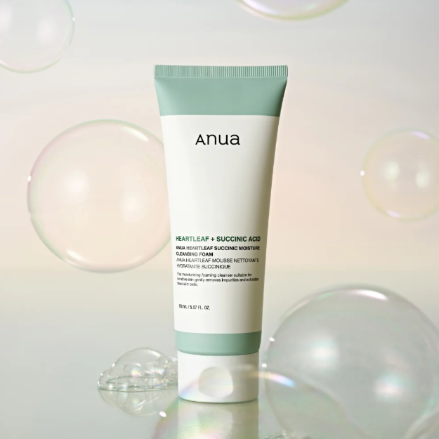 Anua - Heartleaf Succinic Cleansing Foam at Skin Junction Australia