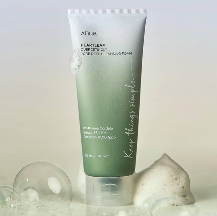 Anua heartleaf quercetinol deep cleansing foam at Skin Junction