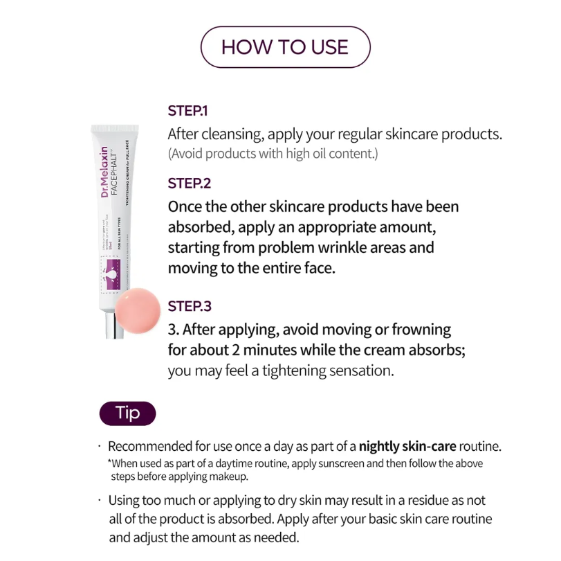 Dr Melaxin – Facephalt Tightening Cream at Skin Junction Australia