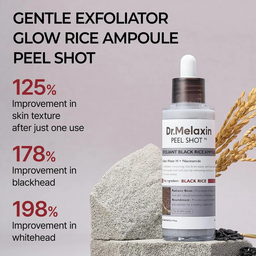 Dr.Melaxin - Peel Shot Exfoliant Black Rice Ampoule at Skin Junction Australia