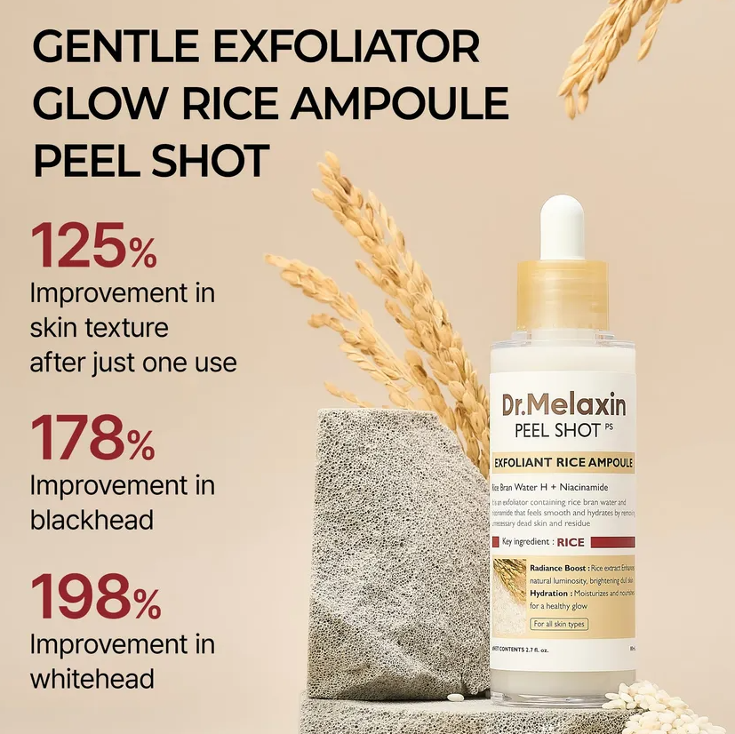 Dr.Melaxin - Peel Shot Exfoliant White Rice Ampoule at Skin Junction Australia