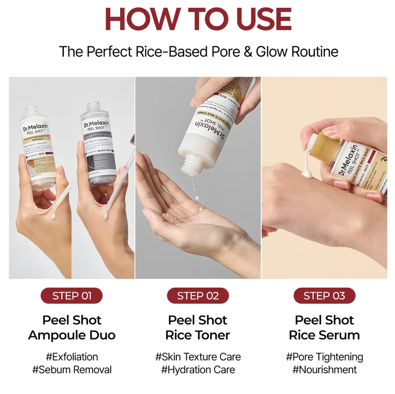 Dr Melaxin - Peel Shot Glow White Rice Serum 30ml at Skin Junction Australia