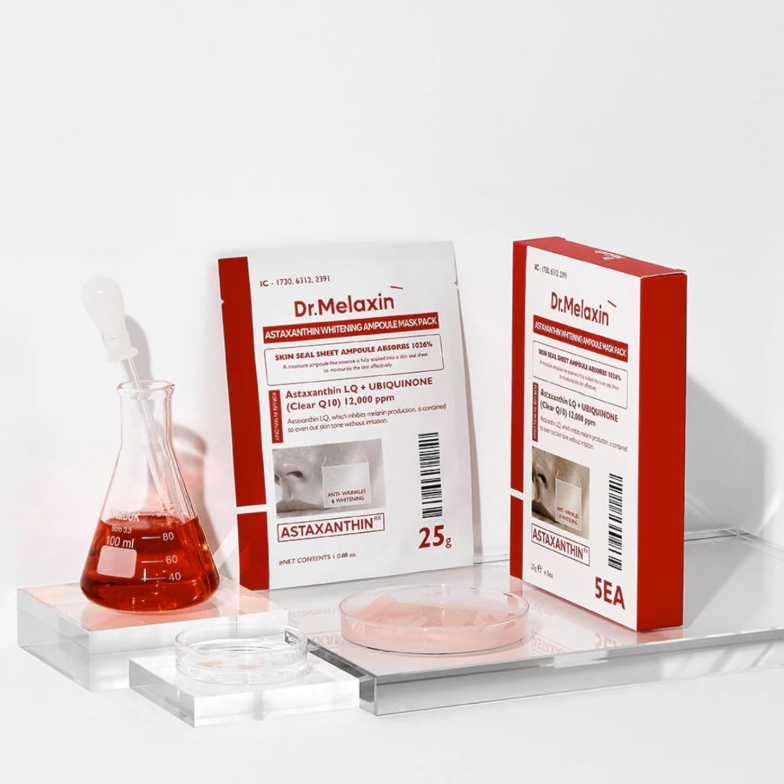 Dr. Melaxin – TX-Astaxanthin Brightening Serum Mask (5 Sheets) at Skin Junction Australia