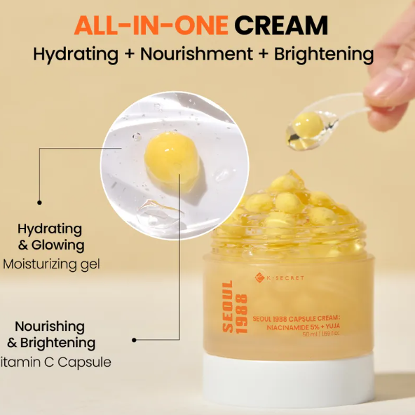 KSECRET - SEOUL 1988 Capsule Cream: Niacinamide 5% + Yuja [50ml] at Skin Junction Australia