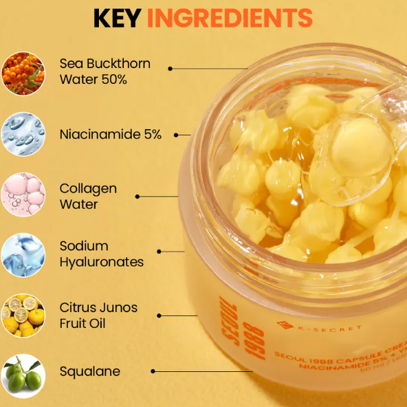 KSECRET - SEOUL 1988 Capsule Cream: Niacinamide 5% + Yuja [50ml] at Skin Junction Australia