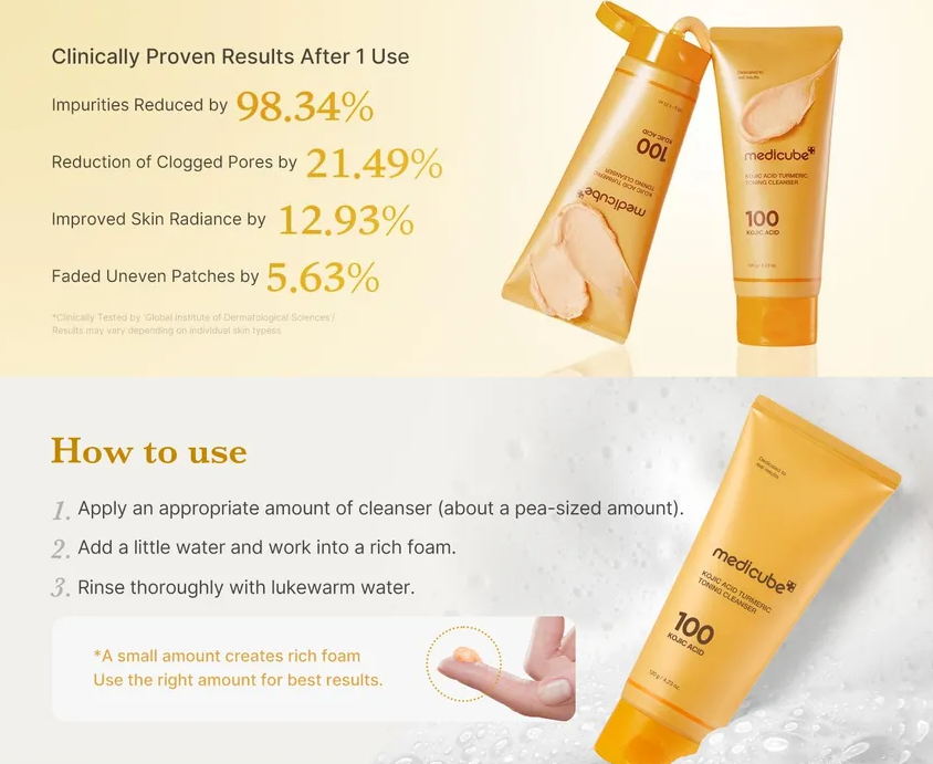 Medicube - Kojic Acid Turmeric Toning Cleanser [120g] at Skin Junction Australia