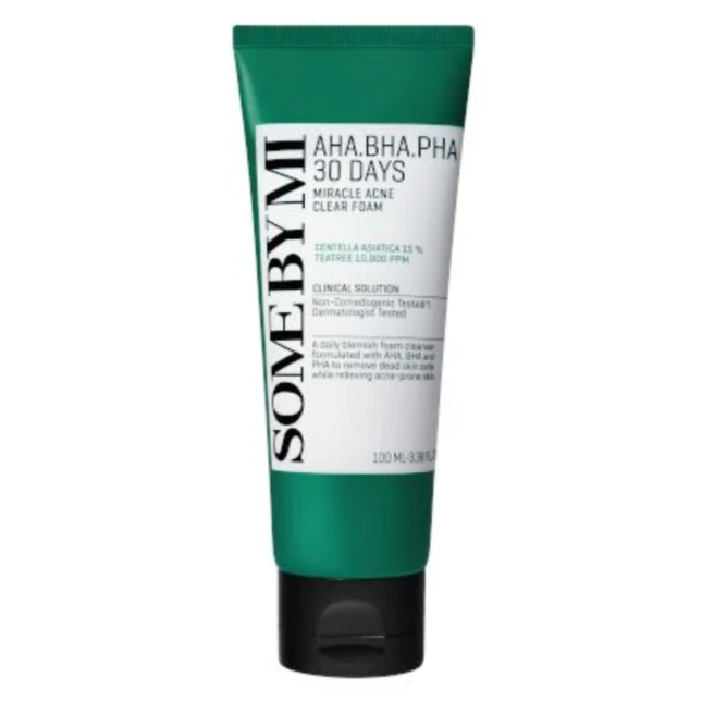 Some By Mi - AHA BHA PHA 30 DAYS Miracle Acne Clear Foam 100ml at Skin Junction