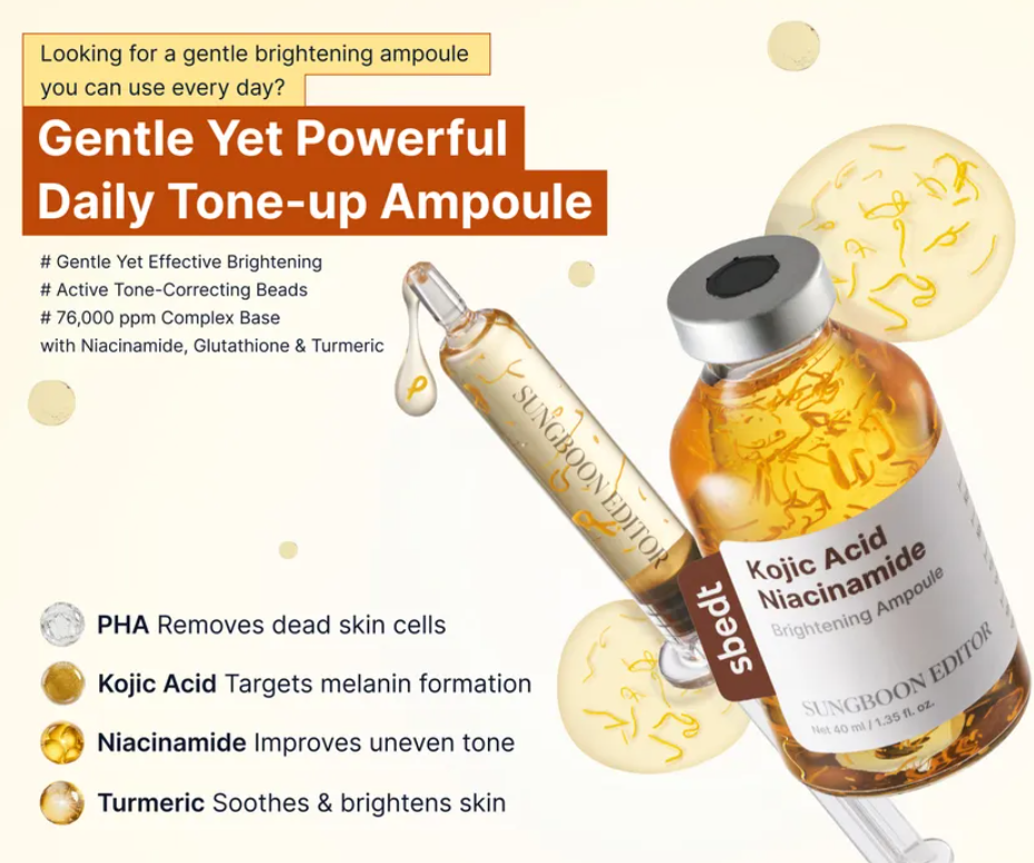Sungboon Editor - Kojic Acid Niacinamide Brightening Ampoule at Skin Junction Australia