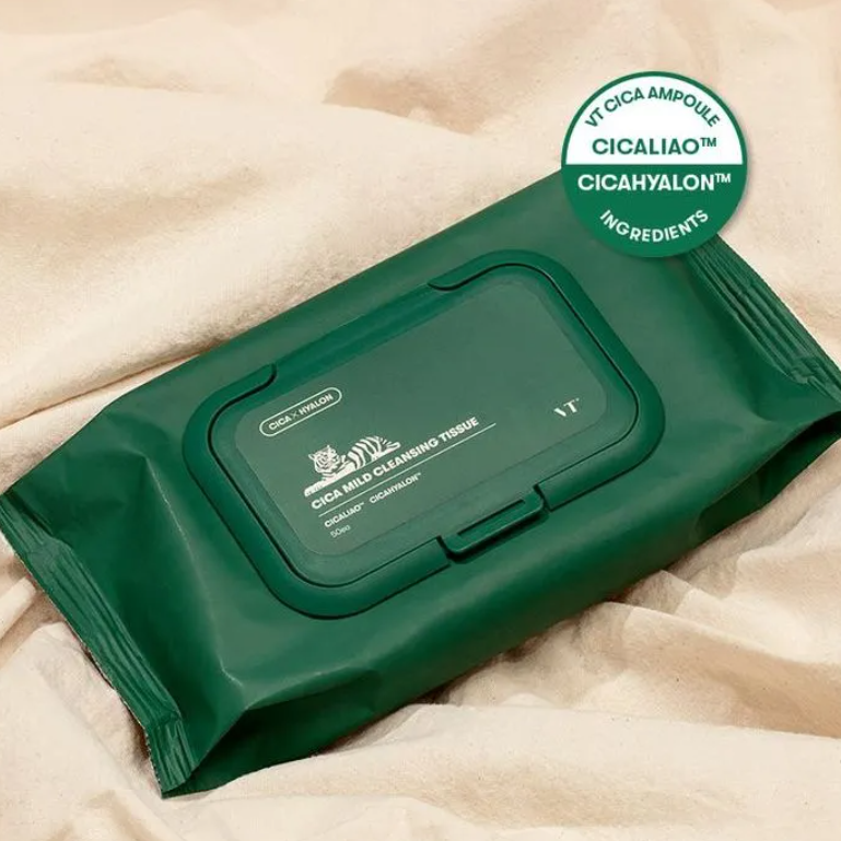 VT - Cica Mild Cleansing Tissue (50ea) at Skin Junction Australia