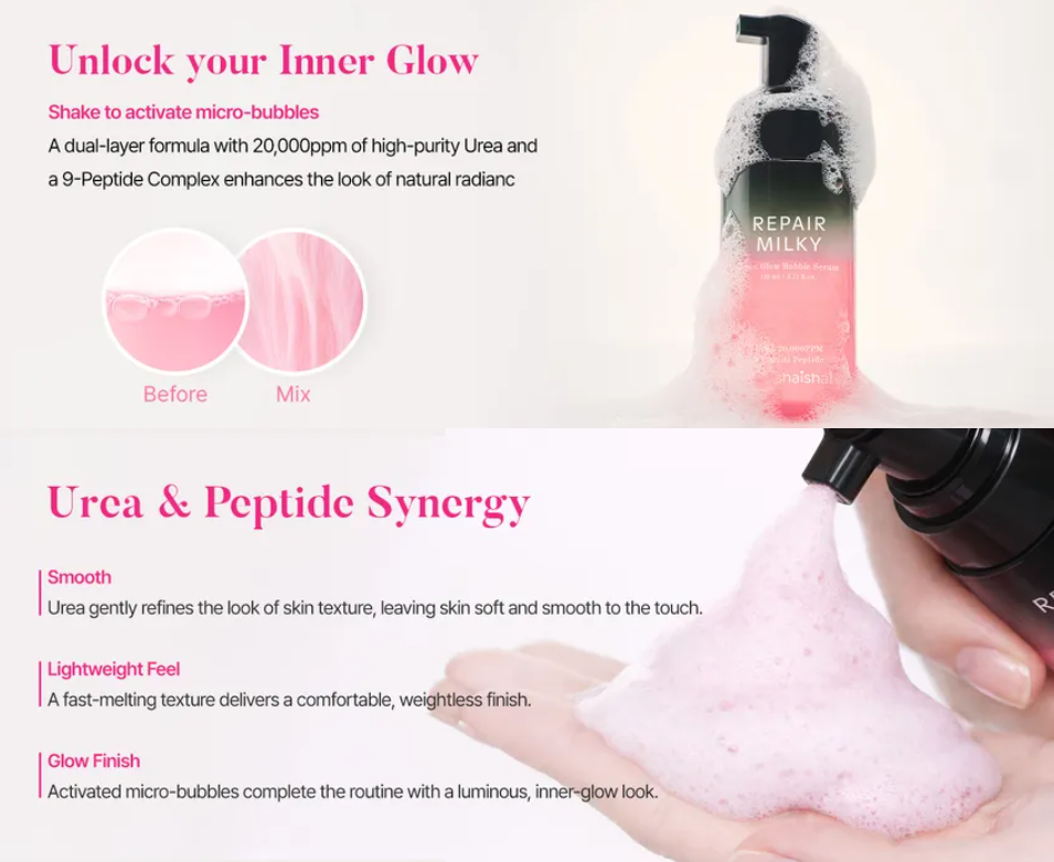 shaishaishai - Repair Milky Urea Glow Bubble Serum at Skin Junction Australia