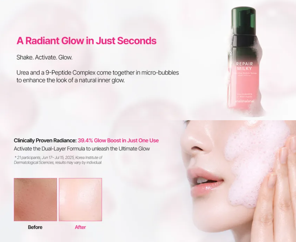 shaishaishai - Repair Milky Urea Glow Bubble Serum at Skin Junction Australia